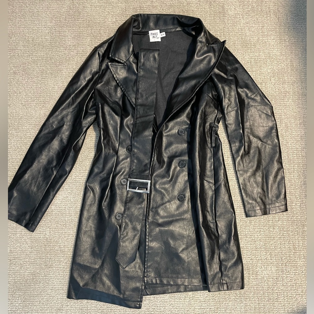 Princess Polly faux leather trench coat